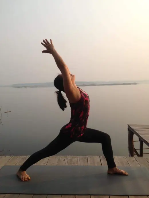 Yoga by the lake