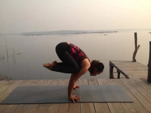 Yoga by the lake