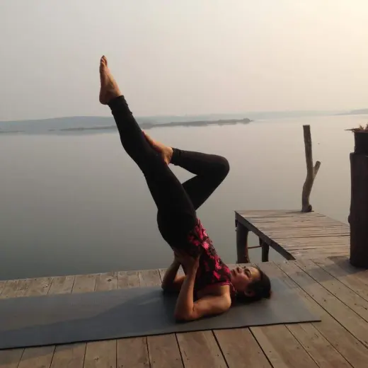 Yoga by the lake